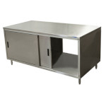 BK Resources CST-2472S2 - Dual Access Chef Table, cabinet base with sliding doors, 72