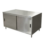 BK Resources CST-3060S2 - Dual Access Chef Table, cabinet base with sliding doors, 60