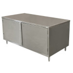 BK Resources CST-3072HL - Work Table, cabinet base, hinged doors & lock, 72