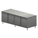 BK Resources CST-3096HL2 - Dual Access Chef Table, cabinet base with hinged doors & locks, 96