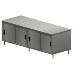 BK Resources CST-3096S2 - Dual Access Chef Table, cabinet base with sliding doors, 96