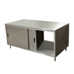 BK Resources CST-3672S2 - Dual Access Chef Table, cabinet base with sliding doors, 72
