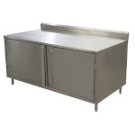 BK Resources CSTR5-3072HL - Work Table, cabinet base, hinged doors & lock, 5