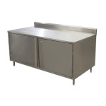 BK Resources CSTR5-3672HL - Work Table, cabinet base with hinged doors & locks, 72