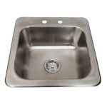 BK Resources DDI-1614824-P-G - Drop-In Sink, 1-compartment, 19 x 19 x 8 in., with faucet