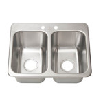 BK Resources DDI2-10141024 - Drop-In Sink, 2-compartment, 24