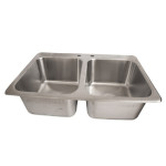 BK Resources DDI2-14161024 - Drop-In Sink, 2-compartment, 31-1/4
