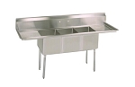BK Resources ES-3-1014-10-15T - Three-Compartment Sink, 60