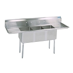 BK Resources ES-3-24-14-24T - Three-Compartment Sink, 120