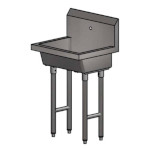 BK Resources MSHS-24F1 - Single Station Sink, freestanding, single hole faucet hole, 24