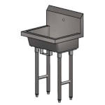 BK Resources MSHS-24F1B - Single Station Sink, freestanding, single hole faucet hole, 24