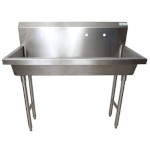 BK Resources MSHS-48F2 - Two Station Sink, freestanding, (2) sets of 8