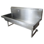 BK Resources MSHS-48W1 - Two Station Sink, wall mounted, (2) single faucet holes, 48