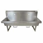 BK Resources MSHS-48W1B - Two Station Sink, wall mounted, (2) single faucet holes, 48