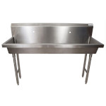 BK Resources MSHS-60F1 - Two Station Sink, freestanding, (2) single faucet holes, 60