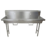 BK Resources MSHS-60F1B - Two Station Sink, freestanding, (2) single faucet holes, 60