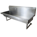 BK Resources MSHS-60W1 - Two Station Sink, wall mounted, (2) single faucet holes, 60