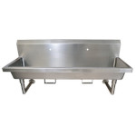 BK Resources MSHS-60W1B - Two Station Sink, wall mounted, (2) single faucet holes, 60
