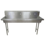 BK Resources MSHS-72F2 - Three Station Sink, freestanding, (3) sets of 8