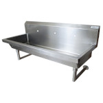 BK Resources MSHS-72W1 - Three Station Sink, wall mounted, (3) single faucet holes, 72