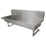 BK Resources MSHS-72W2 - Three Station Sink, wall mounted, (3) sets of 8