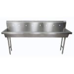 BK Resources MSHS-96F2 - Four Station Sink, freestanding, (4) sets of 8