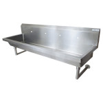 BK Resources MSHS-96W1 - Four Station Wall Mount Sink, 96