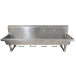 BK Resources MSHS-96W1B - Four Station Wall Mount Sink, 96