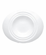 Bon Chef 1000016P - Pasta Dish, 12 x 9-9/20 x 1-7/10 in., oval, wide rim, white, (Case of 12)