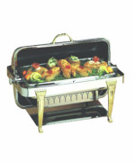 Bon Chef 12040 - Elite Chafer, rectangular, 2 gallon, stainless steel with Aurora legs