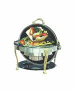 Bon Chef 17000G - Elite Chafer, round, 2 gallon, stainless steel with gold-plated Renaissance legs in lieu of brass