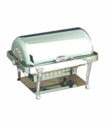 Bon Chef 17040CH - Elite Chafer, rectangular, 2 gallon, stainless steel with Renaissance legs, chrome accents