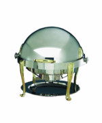 Bon Chef 19000 - Elite Chafer, round, 2 gallon, stainless steel with brass Roman legs