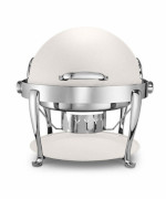 Bon Chef 19000CH-BIANCO - Elite Chafer, round, 2 gallon, stainless steel with chrome Roman legs, Bianco finish