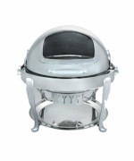 Bon Chef 19001CH - Elite Chafer, round, 2 gallon, clear view glass window, Roman legs, chrome