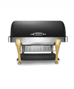 Bon Chef 19040-NERO - Elite Chafer, rectangular, 2 gallon, stainless steel with Roman legs, black Nero finish