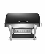 Bon Chef 19040CH-NERO - Elite Chafer, rectangular, 2 gallon, stainless steel with chrome Roman legs, black Nero finish