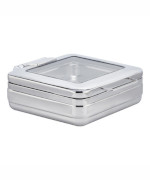 Bon Chef 20309 - Induction Chafer, rectangular, 3/4 size, glass hinged cover