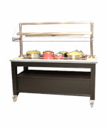 Bon Chef 50157 - Radiant Heated Mobile Buffet Station, 68 L x 30 W x 66 H, drop-