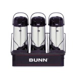 Bunn 25371.0003 - APR-3 Airpot Rack, for 3 airpots, push button, sponge-lined tray (1 level)