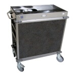 (Discontinued) Cadco BC-2-L3 - Beverage Cart, standard, (4) airpot wells, (2) shelves & (2) drawers, Grey panels