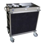 (Discontinued) Cadco BC-2-L4 - Beverage Cart, standard, (4) airpot wells, (2) shelves & (2) drawers, Navy panels