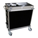 (Discontinued) Cadco BC-2-L6 - Beverage Cart, standard, (4) airpot wells, (2) shelves & (2) drawers, Black panels