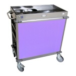 (Discontinued) Cadco BC-2-L7 - Beverage Cart, standard, (4) airpot wells, (2) shelves & (2) drawers, Purplepanels