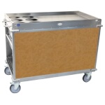 (Discontinued) Cadco BC-3-L1 - Beverage Cart, large, (6) airpot wells, (2) shelf & (4) drawers, Chestnut panels