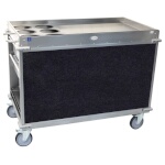 (Discontinued) Cadco BC-3-L4 - Beverage Cart, large, (6) airpot wells, (2) shelf & (4) drawers, Navy panels