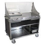 (Discontinued) Cadco CBC-DC-L3 - Mobile Sampling Cart, large, open cabinet base, Grey panels