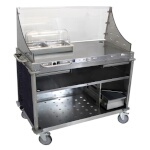 (Discontinued) Cadco CBC-DC-L4 - Mobile Sampling Cart, large, open cabinet base, Navy panels