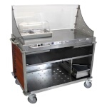 (Discontinued) Cadco CBC-DC-L5 - Mobile Sampling Cart, large, open cabinet base, Cherry panels