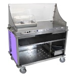 (Discontinued) Cadco CBC-DC-L7 - Mobile Sampling Cart, large, open cabinet base, Purple panels